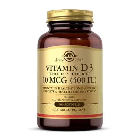 Solgar, Vitamin D3 (Cholecalciferol), 400 IU, 100 S Gels