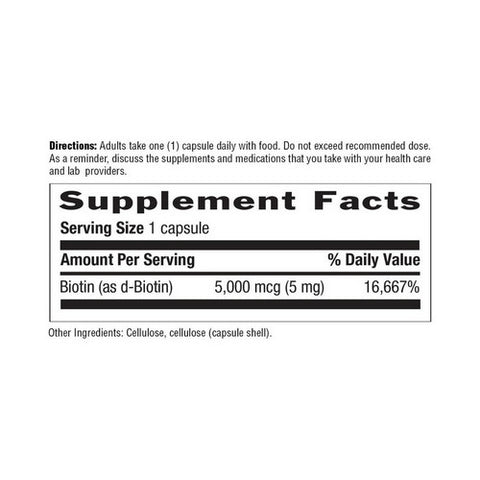 Country Life, Biotin High Potency Vegetarian, 5 MG, 60 Caps