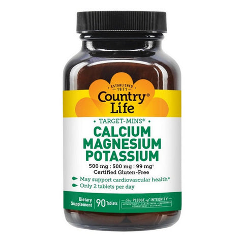 Country Life, Cal-Mag-Potassium Target-Mins, 90 Tabs