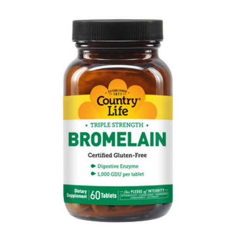 Country Life, Triple Strength Bromelain, 1000 GDU, 60 Tabs