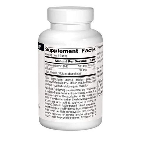 Source Naturals, Vitamin B-1, 100 mg, 250 Tabs