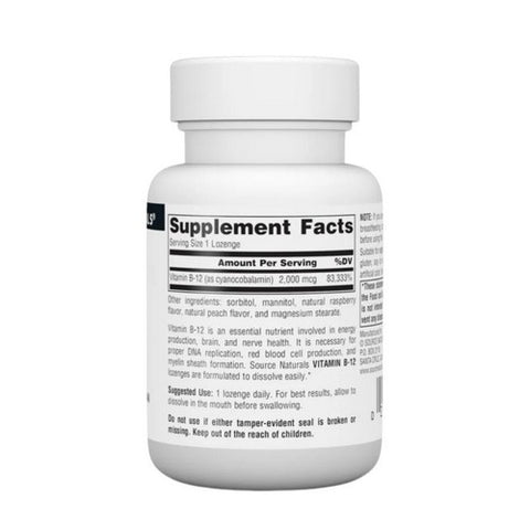 Source Naturals, Vitamin B-12, 2000 mcg, 50 Tabs