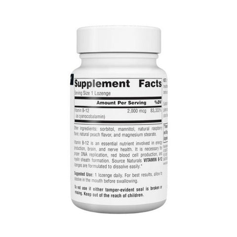 Source Naturals, Vitamin B-12, 2000 mcg, 100 Tabs