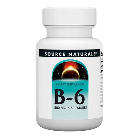 Source Naturals, Vitamin B-6, 500 mg, Time Release, 50 Tabs