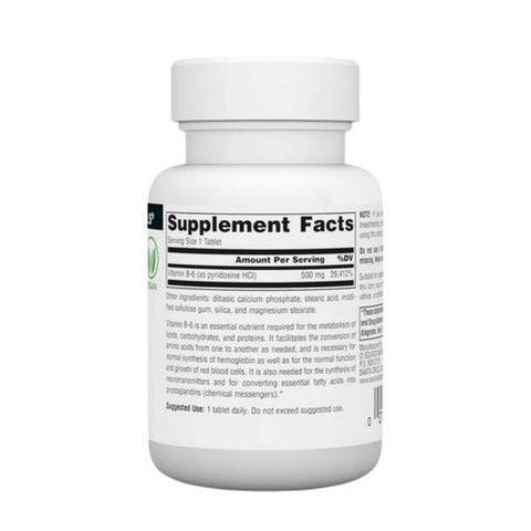 Source Naturals, Vitamin B-6, 500 mg, Time Release, 50 Tabs