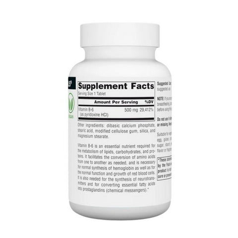 Source Naturals, Vitamin B-6, 500 mg, Time Release, 100 Tabs