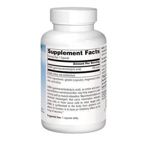 Source Naturals, Gaba, 750 mg, 45 Caps