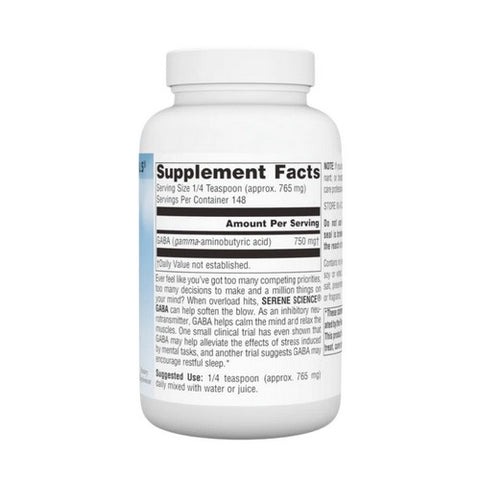 Source Naturals, Gaba, Powder 4 oz