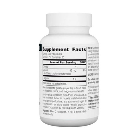 Source Naturals, L-Arginine, 50 Caps