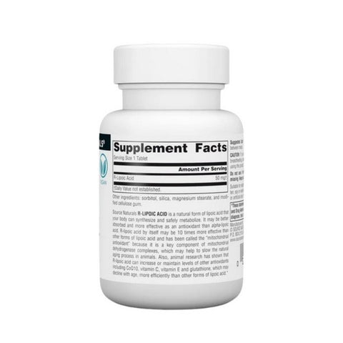 Source Naturals, R-Lipoic Acid, 50 mg, 30 Tabs