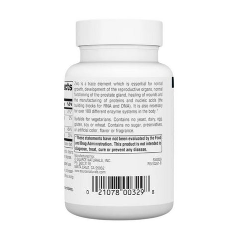 Source Naturals, Zinc Amino Acid Chelate, 100 Tabs