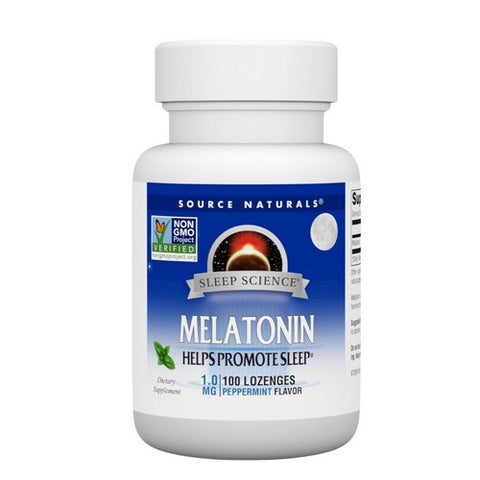 Source Naturals, Melatonin, 1 mg, Sublingual Peppermint 100 Tabs