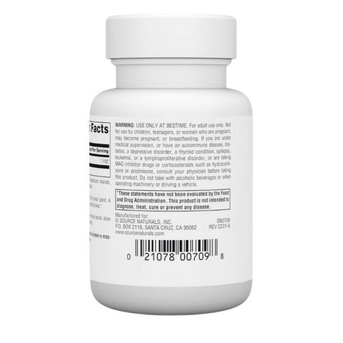 Source Naturals, Melatonin, 1 mg, Sublingual Peppermint 100 Tabs