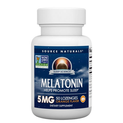 Source Naturals, Melatonin, 5 mg, Sublingual Orange 50 Tabs