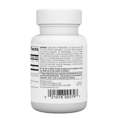 Source Naturals, Melatonin, 5 mg, Sublingual Orange 50 Tabs