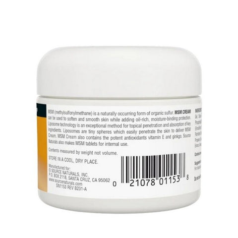 Source Naturals, MSM Joint Response Cream, 2 Oz