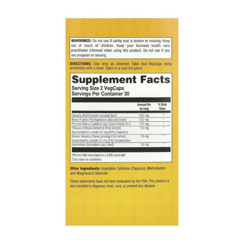 Natural Balance (Formerly known as Trimedica), Catuaba Power Max, 500 mg, 60 Caps