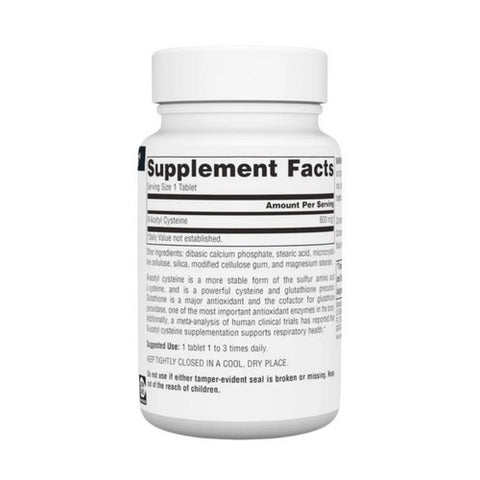 Source Naturals, N-Acetyl Cysteine, 600 MG, 60 Tabs