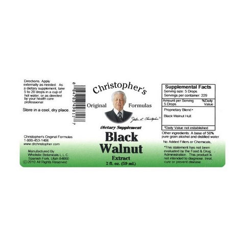 Dr. Christophers Formulas, Black Walnut Hull Extract, 2 oz
