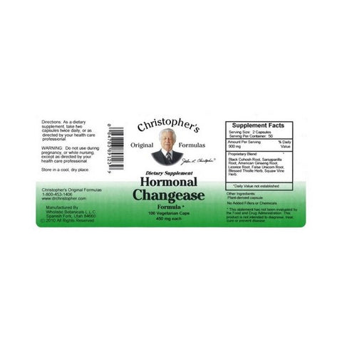 Dr. Christophers Formulas, Hormonal Changease Formula, 100 Vegicaps