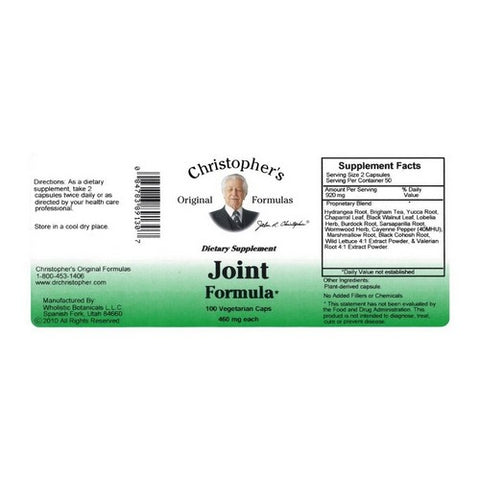 Dr. Christophers Formulas, Joint Formula, 100 Vegicaps