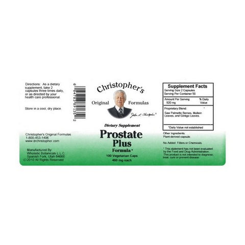 Dr. Christophers Formulas, Prostate Plus Formula, 100 Vegicaps