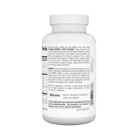 Source Naturals, Theanine Serine, W/relora 120 Tabs