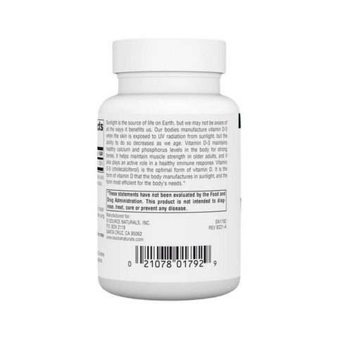 Source Naturals, Vitamin D, 1000 IU, 200 Tabs