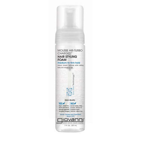 Giovanni Cosmetics, Natural Mousse Air-Turbo Charged Hair Styling Foam, 7OZ