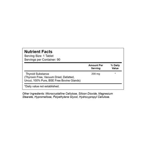 Ultra Glandulars, Raw Thyroid, 200 mg, 90 Tab
