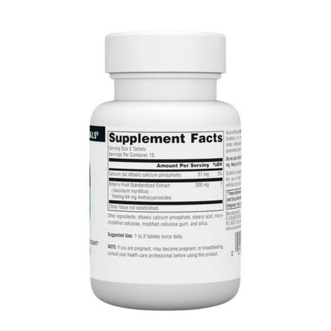 Source Naturals, Bilberry Extract, 100 MG, 30 Tabs