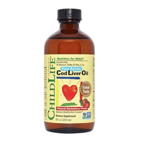 Child Life Essentials, Cod Liver Oil, STRAWBERRY, 8 OZ