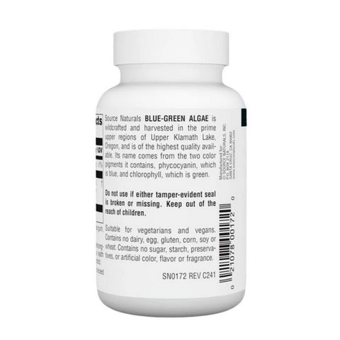 Source Naturals, Blue-Green Algae, 500 MG, 100 Tabs