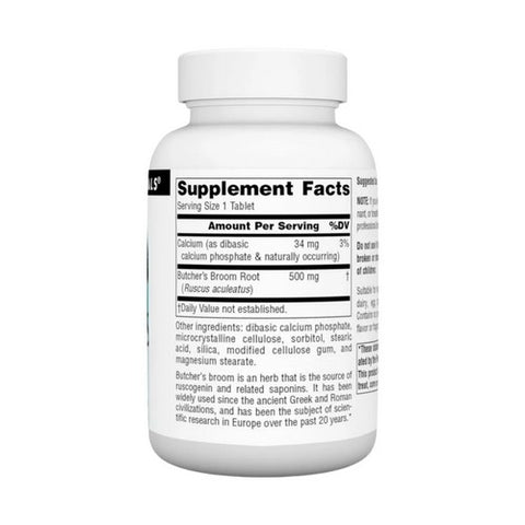 Source Naturals, Butcher's Broom, 500 MG, 100 Tabs
