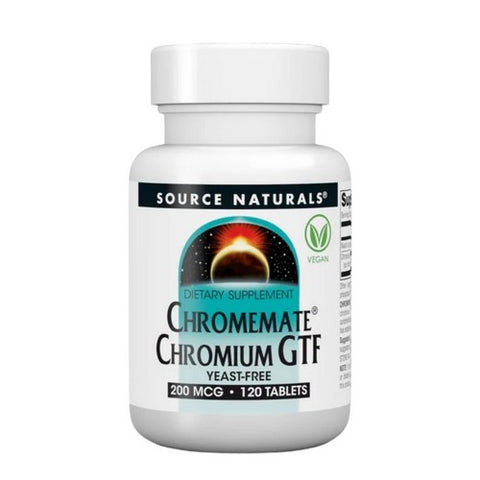 Source Naturals, Chromemate Chromium GTF Yeast Free, 200 Mcg, 120 Tabs