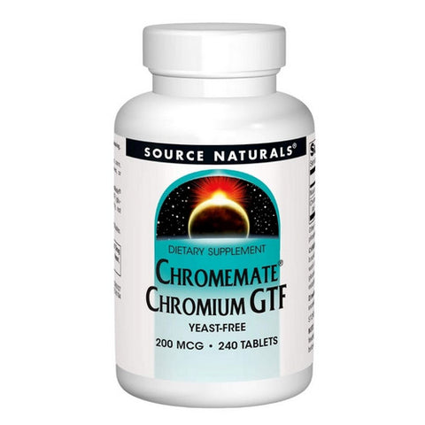 Source Naturals, Chromemate Chromium GTF Yeast Free, 200 MCG, 240 Tabs