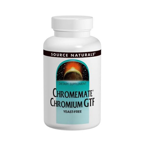 Source Naturals, Chromemate Chromium GTF Yeast Free, 200 MCG, 60 Tabs