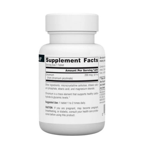 Source Naturals, Chromium Picolinate Yeast Free, 200 Mcg, 120 Tabs