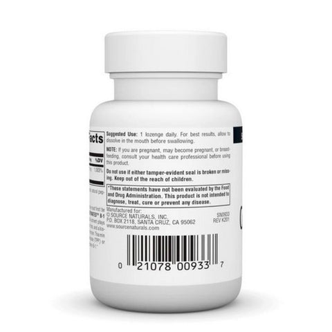 Source Naturals, Coenzymated B-1 Sublingual, 25 MG, 60 Tabs