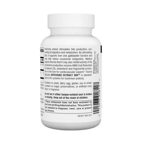 Source Naturals, Artichoke Extract, 500 mg, 90 Tabs