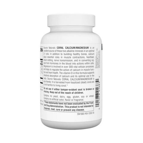 Source Naturals, Coral Calcium, W/magnesium Capsules 90 Caps