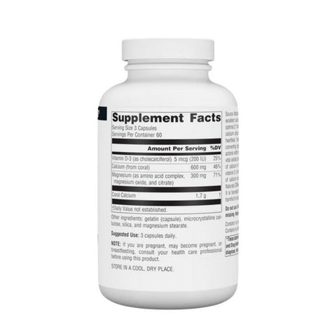 Source Naturals, Coral Calcium, W/magnesium Capsules 180 Caps