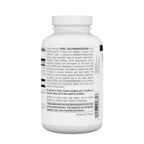 Source Naturals, Coral Calcium, W/magnesium Capsules 180 Caps