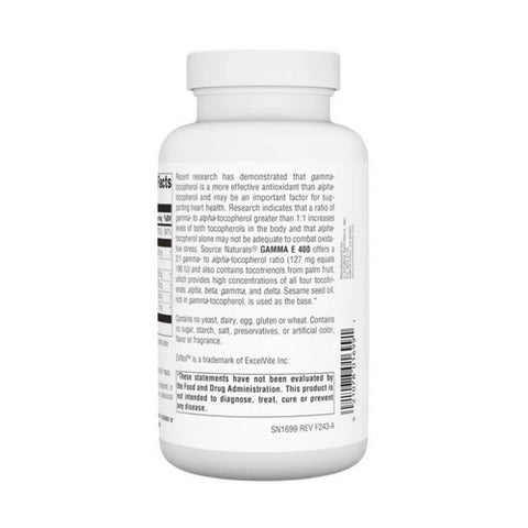 Source Naturals, Gamma E 400 Complex, 120 Softgels