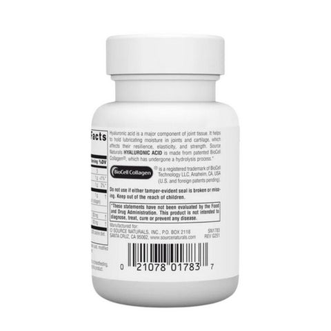 Source Naturals, Hyaluronic Acid, 50 mg, 30 Tabs
