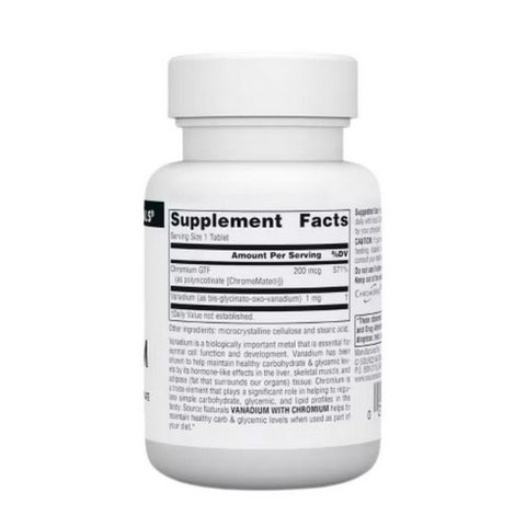 Source Naturals, Vanadium, W/chromium 90 Tabs