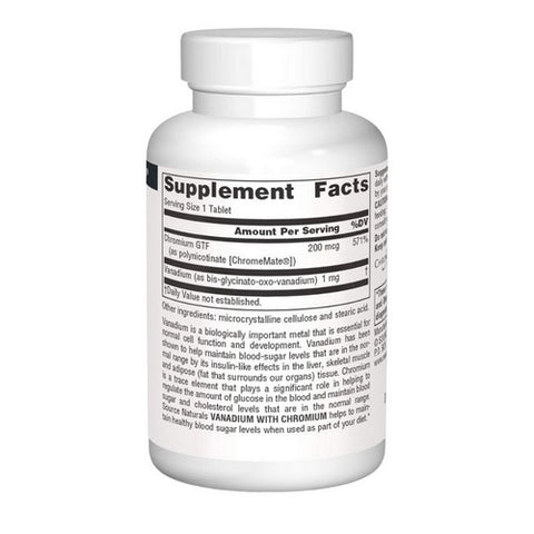 Source Naturals, Vanadium, W/chromium 90 Tabs