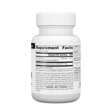 Source Naturals, Vanadium, W/chromium 90 Tabs