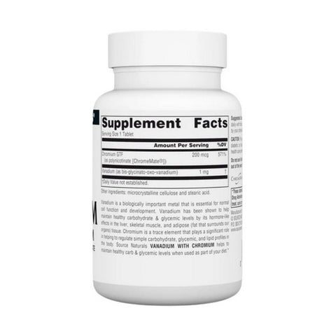Source Naturals, Vanadium, W/chromium 180 Tabs