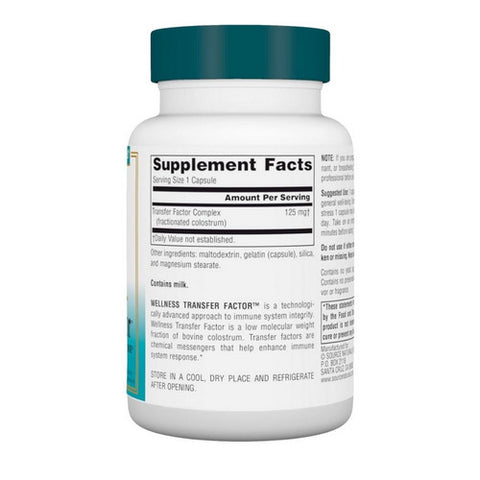 Source Naturals, Wellness Transfer Factor, 125 mg, 60 Caps